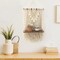 Single-Tier Macramé Boho Wall Hanging Shelf – Handmade Wooden Floating Shelf, Bohemian Woven Plant Holder, Mini Chic Organizer for Bathroom, Bedroom, Nursery, or Western Home Décor, Perfect Gift